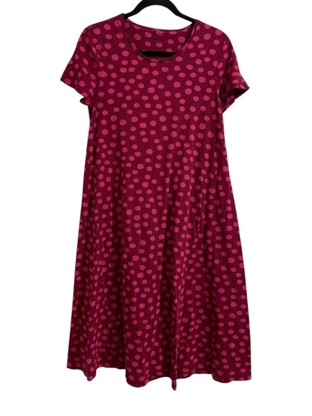 Gudrun Sjödén Magenta Dress Pink Polka Dot Organic Cotton Modal Blend Size Small